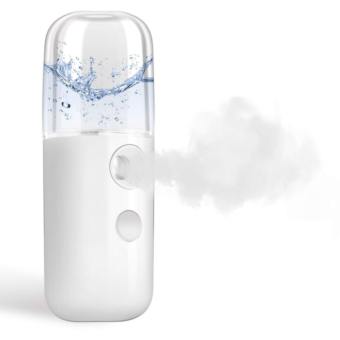 Giverare nano facial steamer, handy mini mister, usb rechargeable mist sprayer, 30ml visual water tank moisturizing&hydrating for face, daily makeup, skin care, eyelash extensionss-white