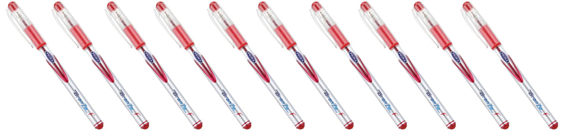 Prima bronzo ballpoint pen fine - pack of 10 pieces - red