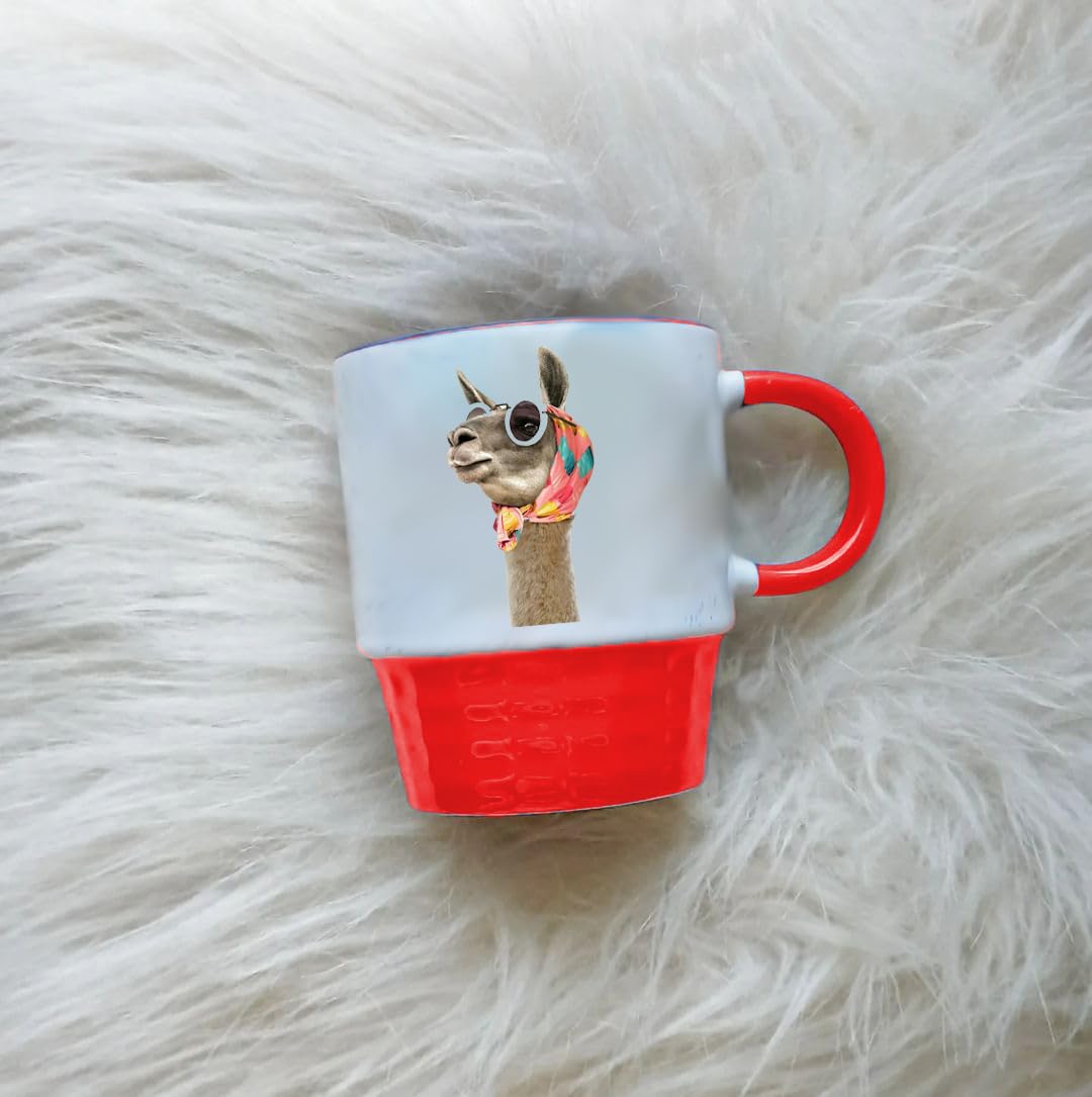 FASHION LAMA Coffee Orange Mug- Espresso- Gift For Her- Travel Coffee Mug- Tea Cup - Gift -cr-99