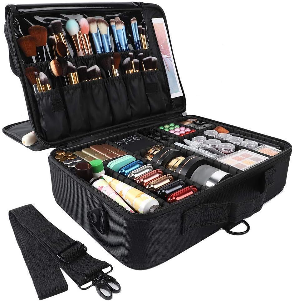 Large Makeup Bag and Travel Accessory Organizer Waterproof Cosmetic Case for Daily Use Portable Toiletry Storage Box and Vanity Container Large Size