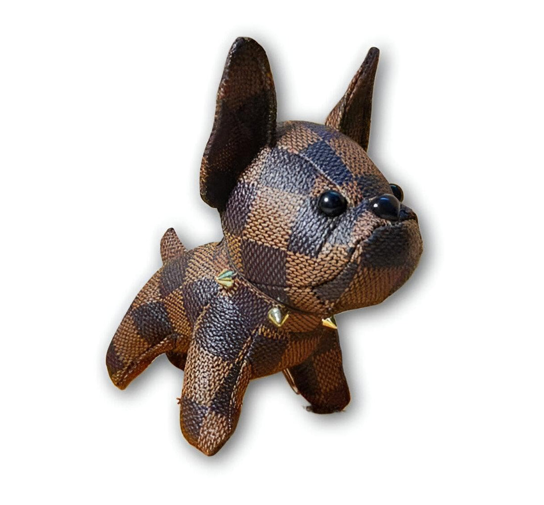 Delicious Animal Series - Dog Keychain made of beautiful faux leather, French Bulldog PU leather keychain, creative family friend keys partner gift