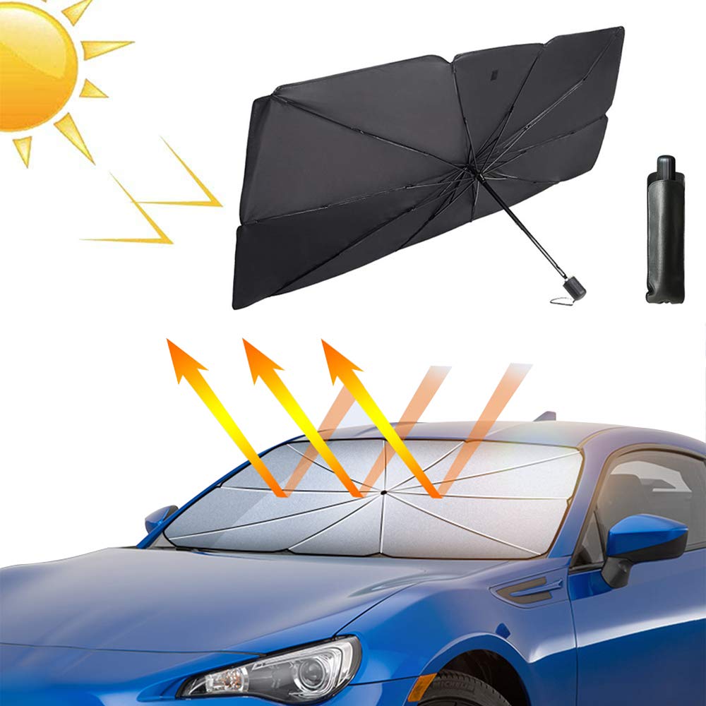 Car Windshield Sun Shade Umbrella-Foldable Retractable Portable Automotive Window Sunshades-Car Reflector Shade Block UV Rays and Sun's Heat(Heat Insulation Protection),Fits Various Models (Small)