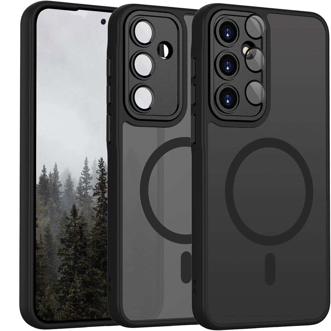 Grabist Magnetic case for Samsung Galaxy A56/Samsung Galaxy A36, Full Camera Protection with lens, Compatible with magnetic stand, Translucent Matte, Shockproof Case For samsung A36 /A56 (Black)