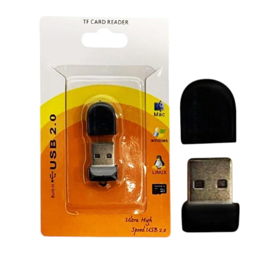 TF Card Reader USB 2.0 – Compact & Delicate, Plug & Play | Compatible with Mac, Windows, Linux, Android Smartphones | No Need to Remove Phone Cover