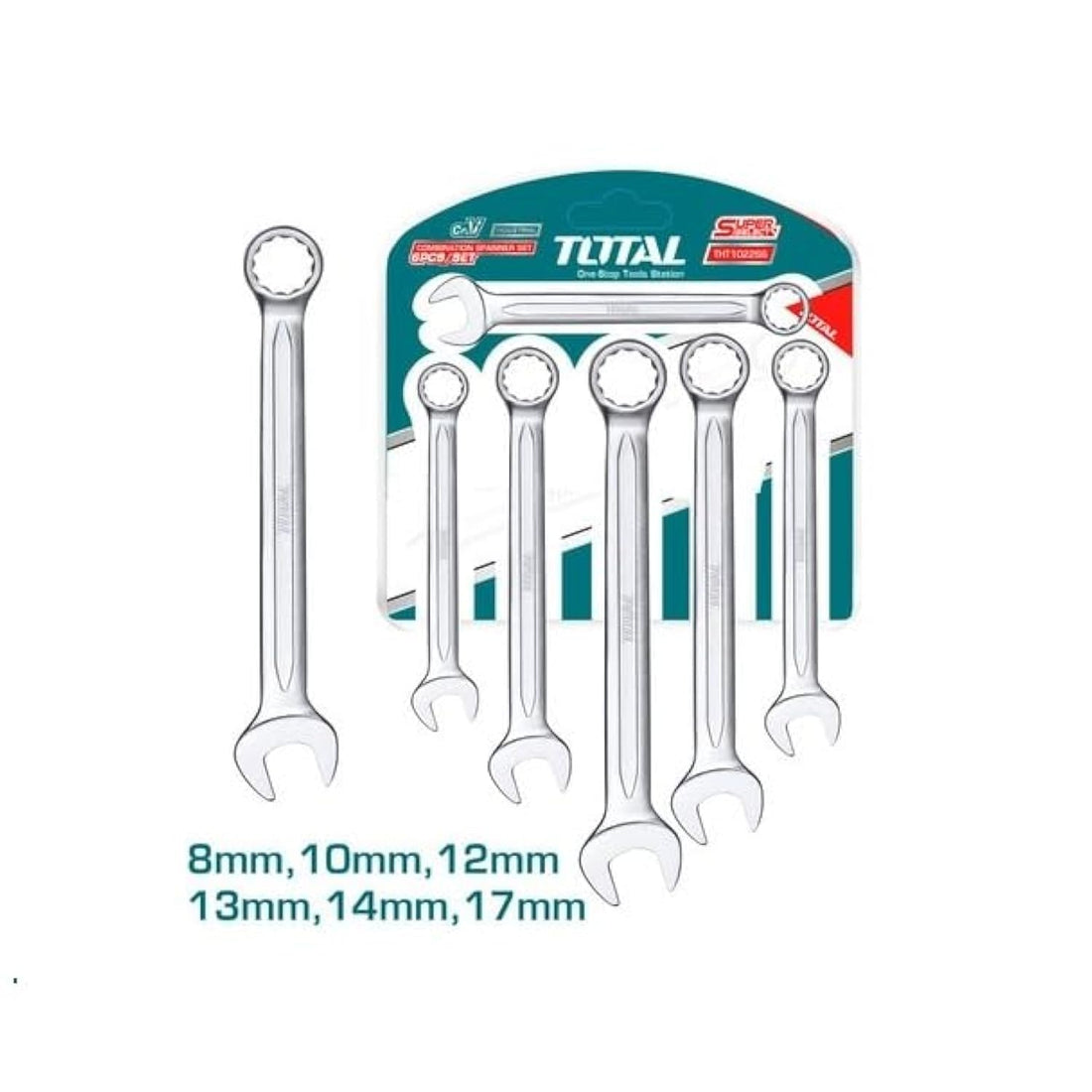 Total THT102266 Combination Wrench Set, Silver
