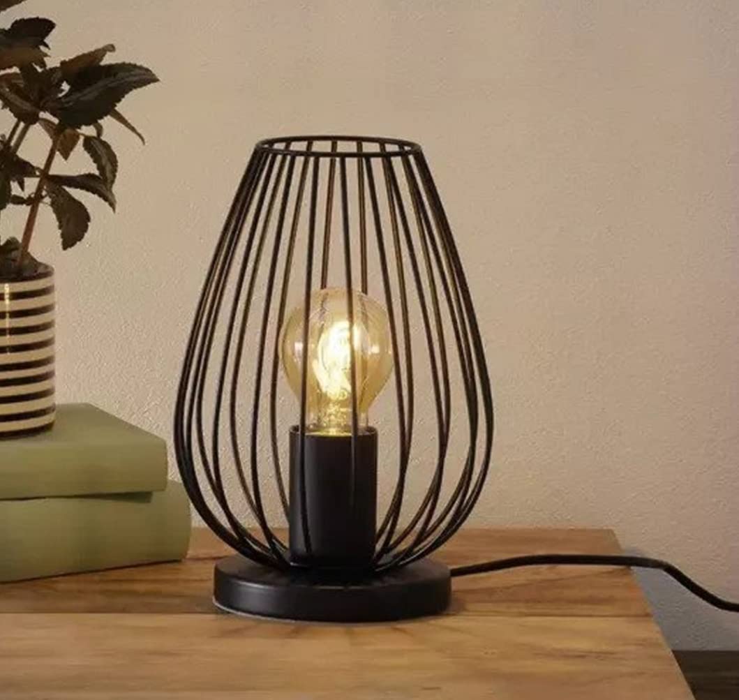 Black Metal Lotus Flower Shape Desk Lamp