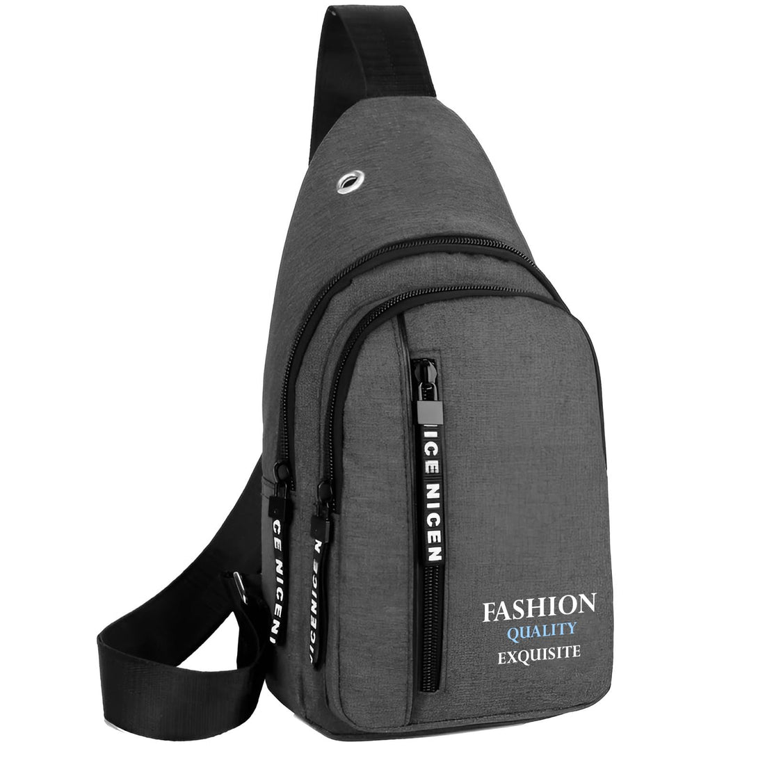 Small Crossbody Bag, Multifunctional Small Chest Shoulder Backpack Travel Bag, Thick Canvas Multi-Pocket Waterproof Travel Bag for Men Women Boys with Earphone Hole