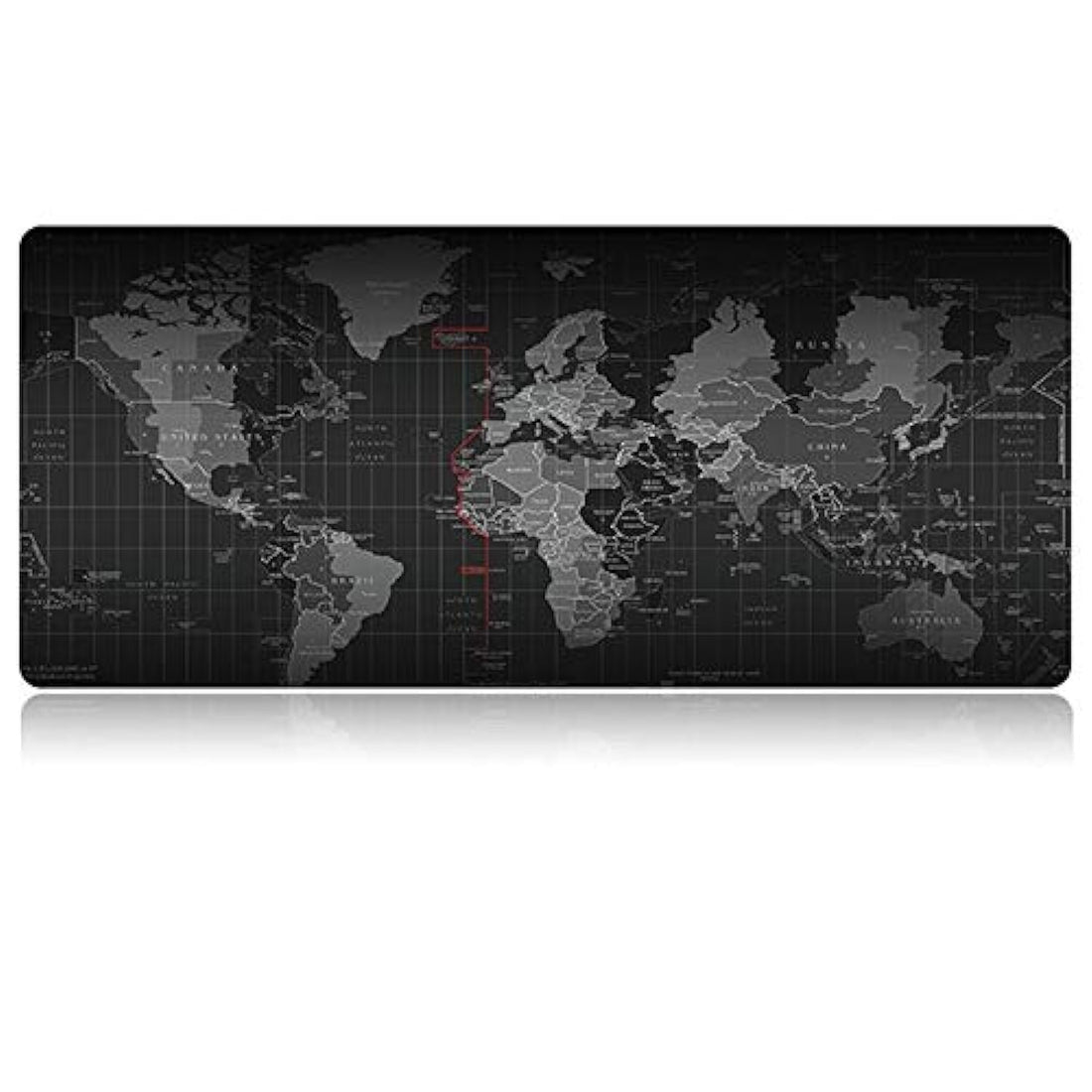 World Map Extended Gaming Mouse Pad, Large Desk Mat with Stitched Edges, Non-Slip Rubber Base, Smooth Surface Keyboard & Mouse Pad for Gaming, Office, Laptop & Desktop, 70 × 30 cm – Multi-Color