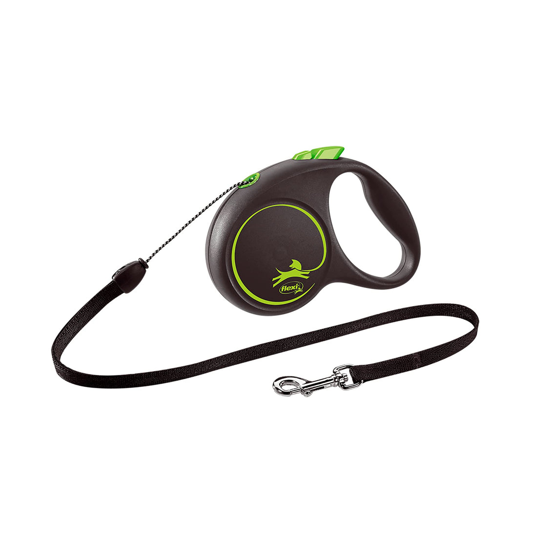 Flexi Black Design S Cord 5m, black/green