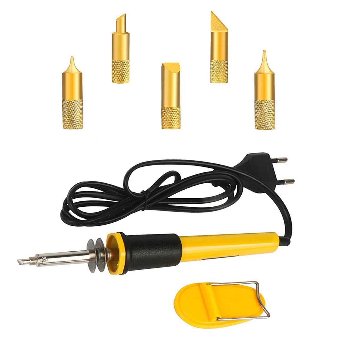 Wood Burning Kit with Replaceable Points 5 Pcs Woodburning Tool for Embossing Carving Pyrography Electric Wood Burner Soldering Iron with Metal Pen Tips - Burning DIY Craft Set for Adults Women Men