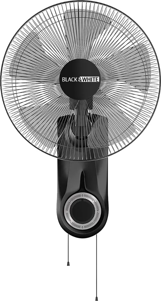 Black & White Storm Wall Fan 18 Inch, 3 Speeds, Black, WF-79