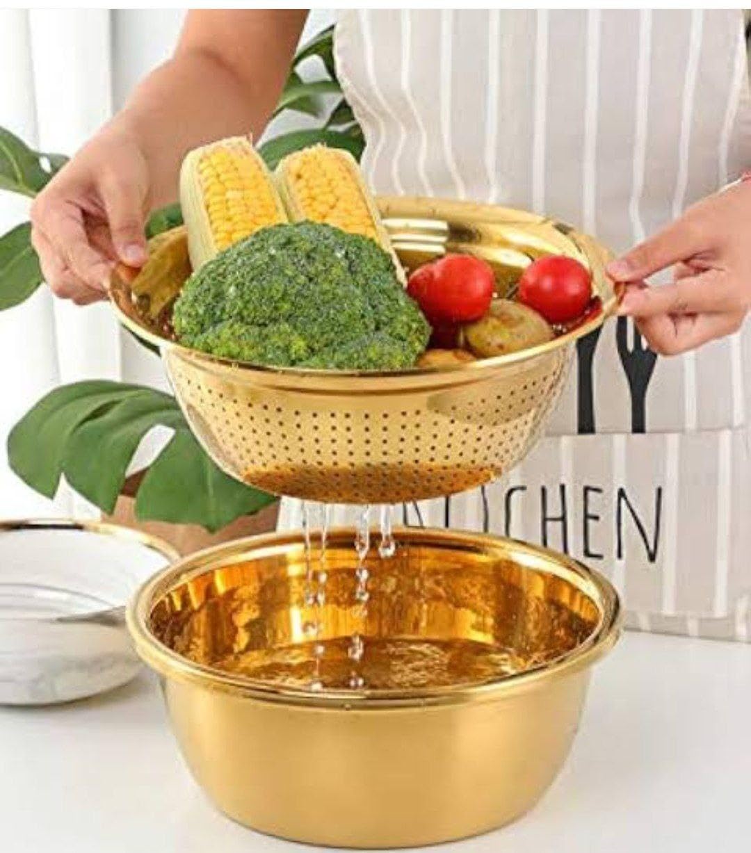 Professional Gold Stand Mixer and Strainer Set - Versatile and Benefits in Stainless Kitchen 床 Generic