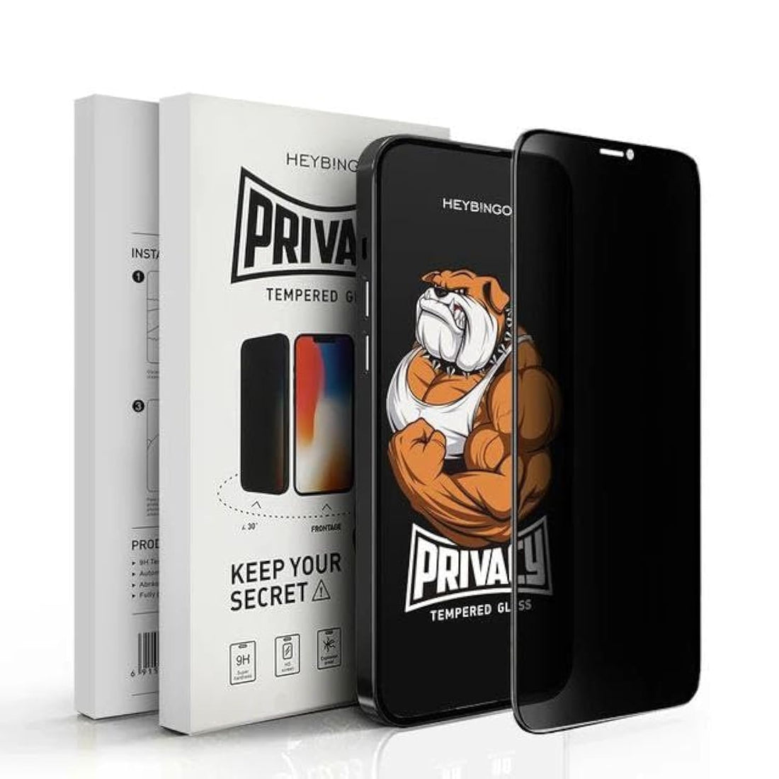Privacy Screen Protector Anti-Spy Tempered Glass Film 9H Hardness Scratch Resistant Bubble Free Anti Spy Tempered Glass Screen Protector for (iPhone Xsmax - 11 Pro Max)