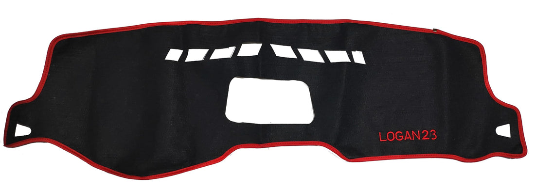 KaberTrade KaberTrade Car Dash Mat and Mat - Keeps Car Dashboard from Dust and Sun Rays - Compatible with Logan 23 - Black Line Red