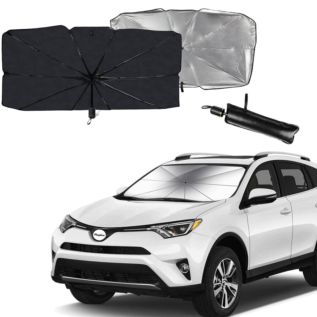 TMEOSK Car Windshield Sun Shade (80 x 140 cm) UV Rays and Heat Sun Visor Protector Foldable Reflector Windshields Umbrella