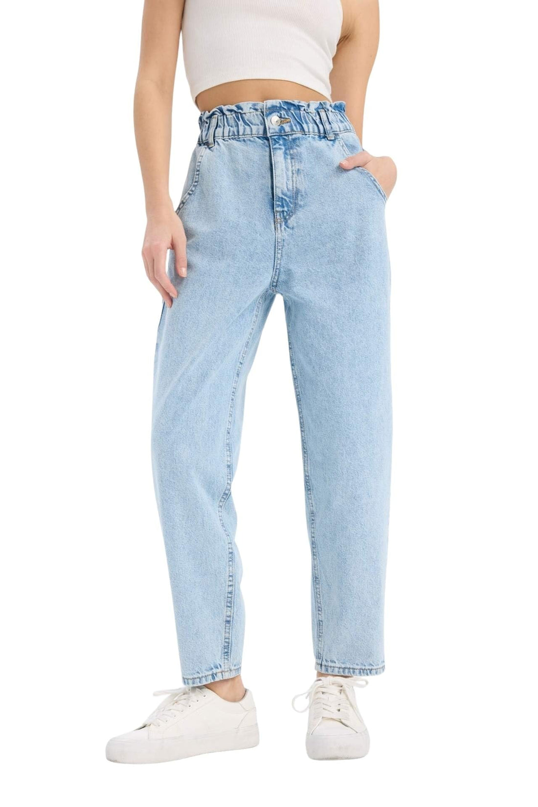DeFacto Womens Special Collection Paperbag Denim Trousers Trousers (pack of 1)