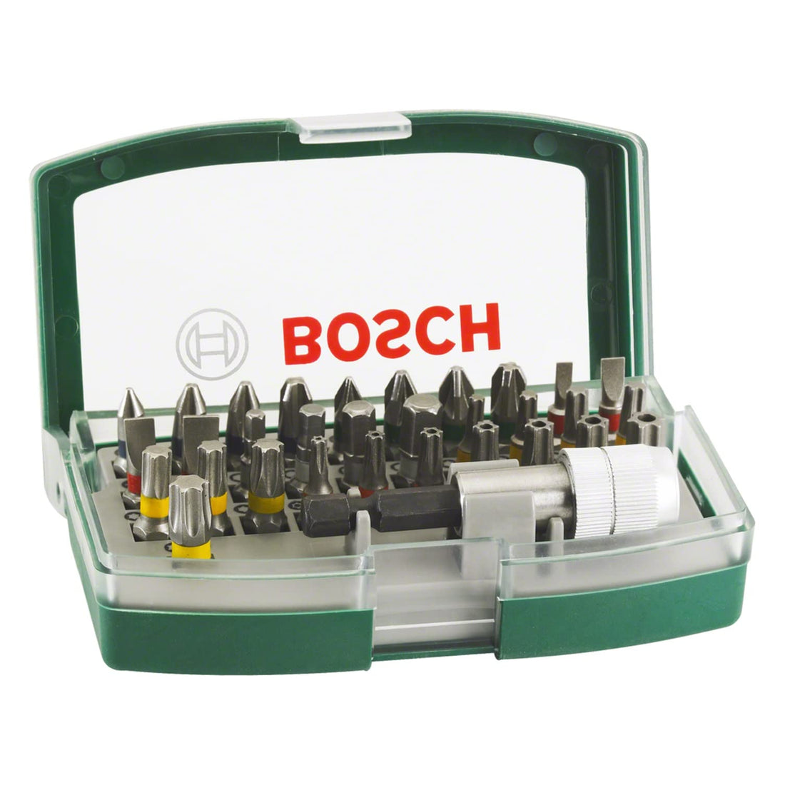 Bosch Home and Garden 2607017063 Bosch 32-Piece Bit Set (Accessories for Power Tools and Manual Screwdrivers), Green