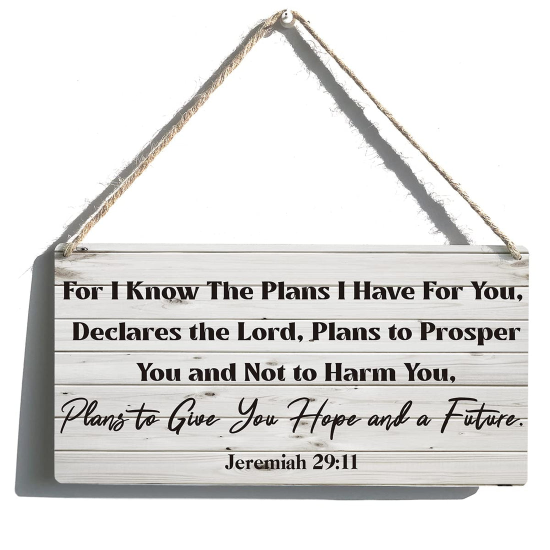 Qious Inspirational Bible Gift Signs for I Know the Plans I Have for You Declares the Lord Plans to Prosper You Wooden Hanging Sign Religious Scripture Art Wall Home Decoration 12 x 6 Inches