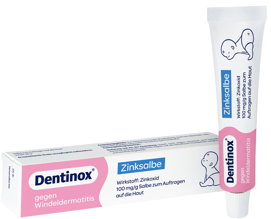 Dentinox Zinc Ointment - Soothing Skin Care for Irritated Baby Skin - Ideal for Nappy Rash, Redness and Wounds - Protects and Nourishes Sensitive Skin Gentle and Effective - 45 g