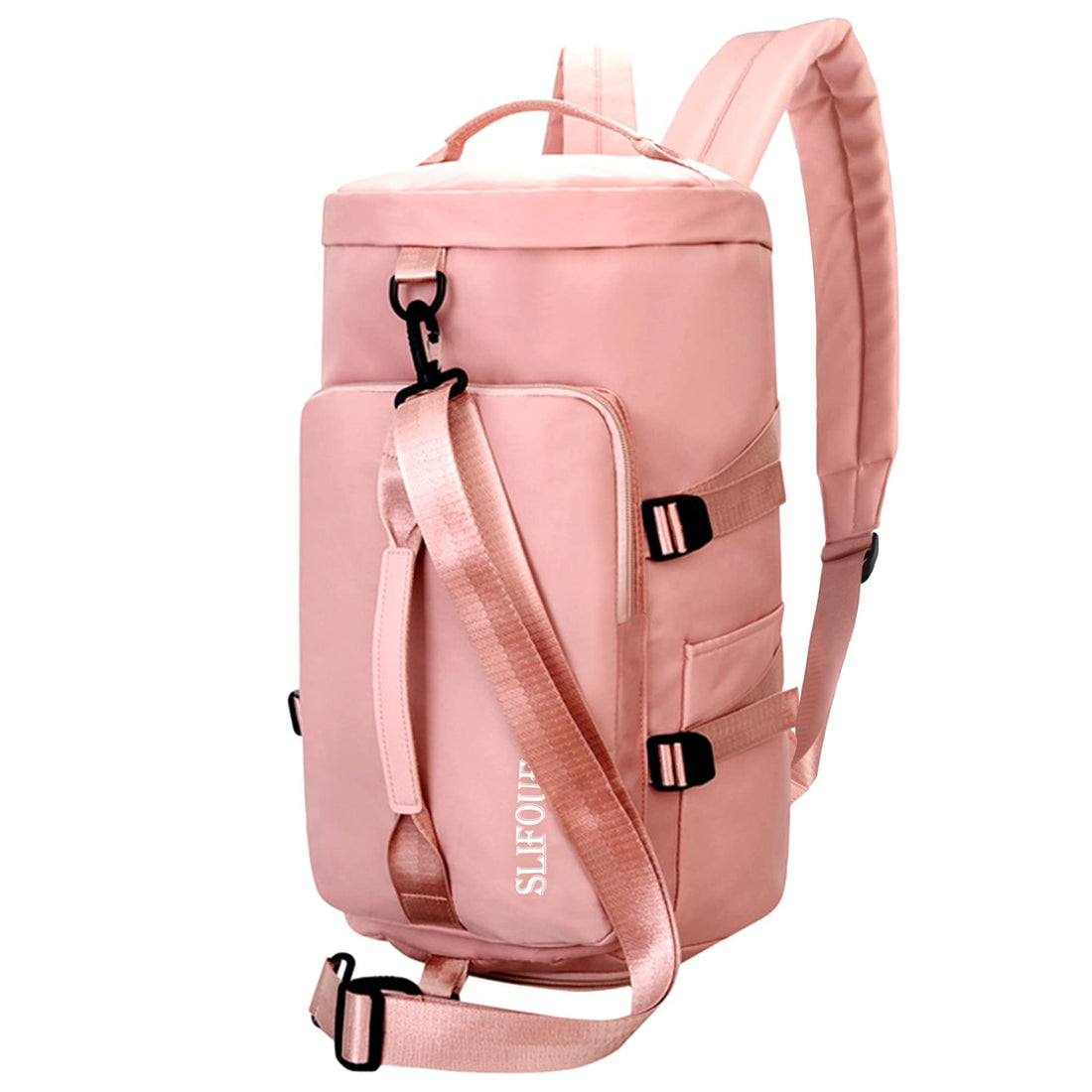 SLIFOUE Gym Bag, Duffle Bag with Shoe Compartment and Wet Pocket, Weekender Bags for Women, Overnight Bags for Yoga Travel Swimming Camping, Lightweight Waterproof, Pink, 35L, Gym Bag
