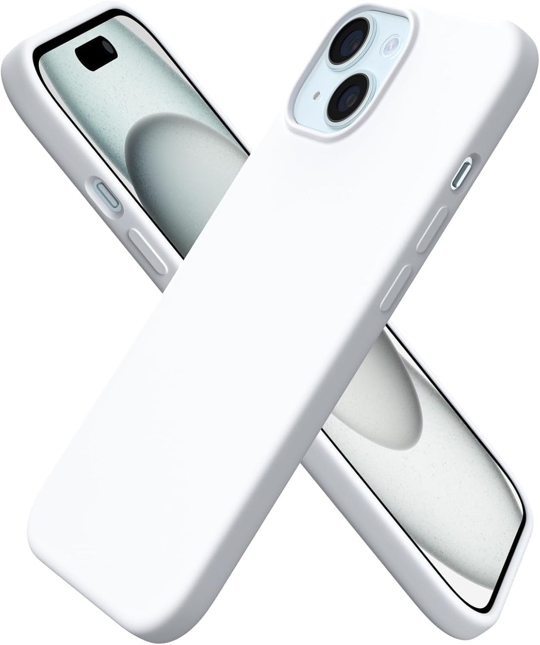 Nopatia Silicone Case for iPhone 12 (6.1 Inch), Soft Touch Bumper Anti-Scratch Full Body Protection Slim Lightweight Durable Easy Installation (White)