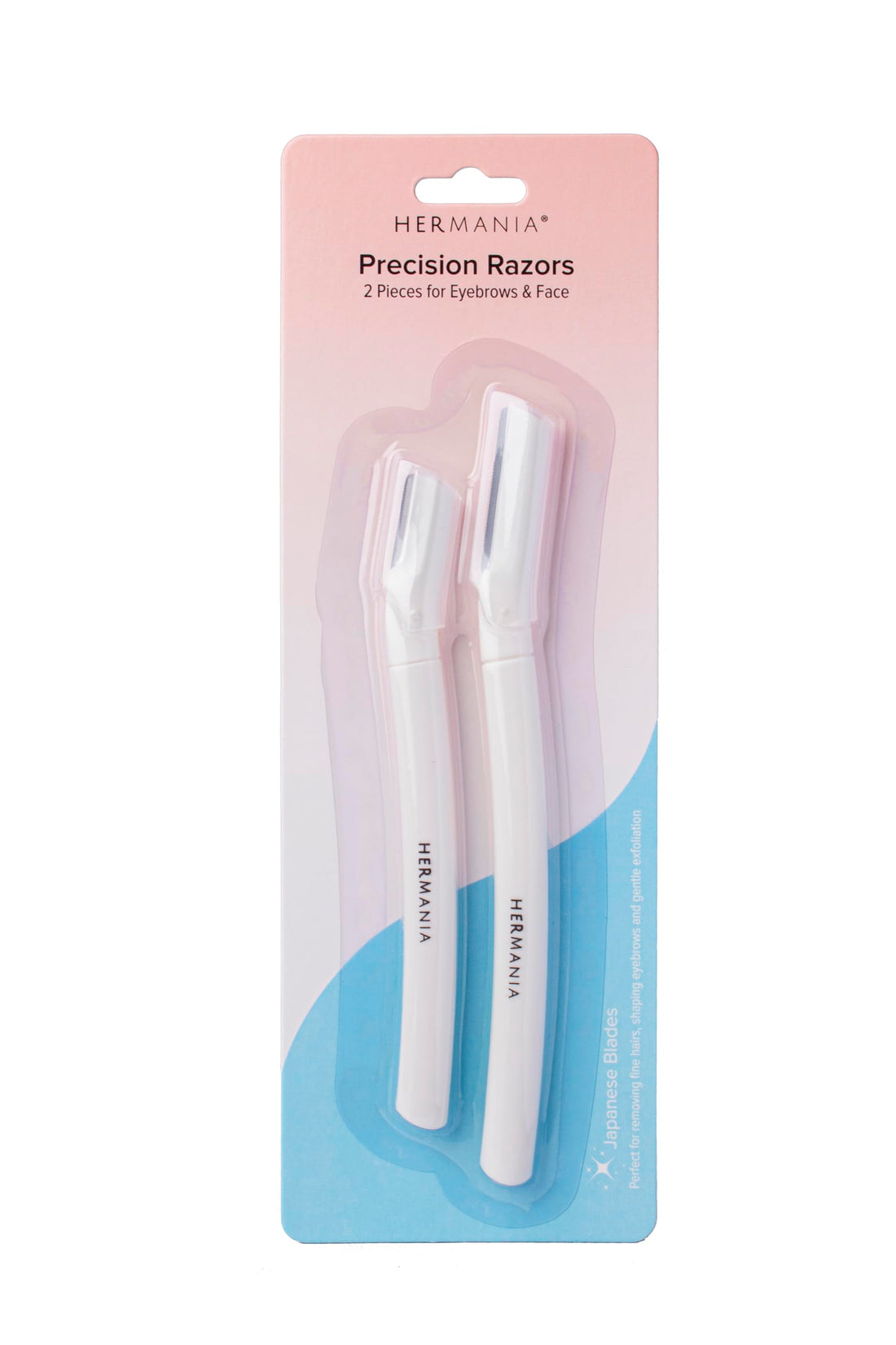 Hermania 2 Pieces Eyebrows Shaving Razors Set for Facial Hair Removal Premium Stainless Steel Dermaplaning Blades for Face & Body (Off White, 2)