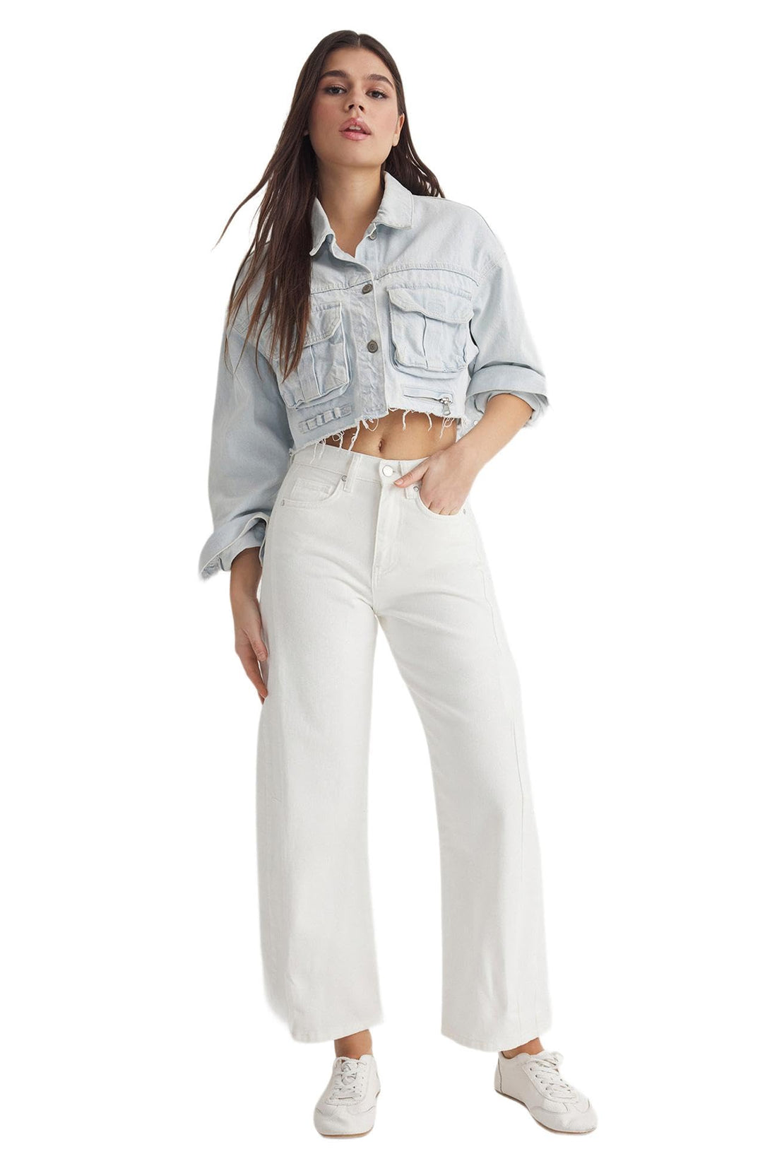 Trendyol Woman White Stitch Detail High Waist Barrel Baggy Jeans TWOSS25JE00165 Jeans