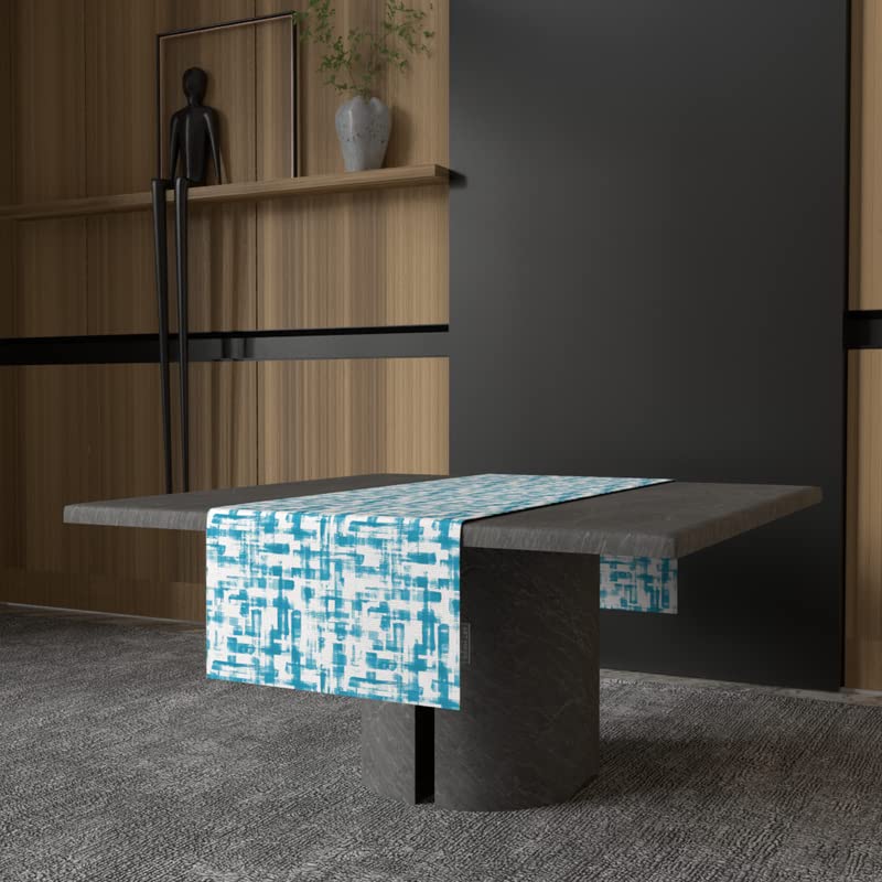 ART MOOD HOME Izzy Runner Canvas Terquoise x Blue 35W x 140L CM