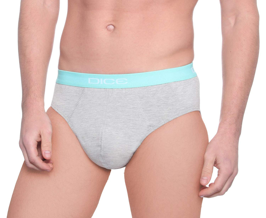 Dice Men's Contrast Elastic Waist Solid Briefs