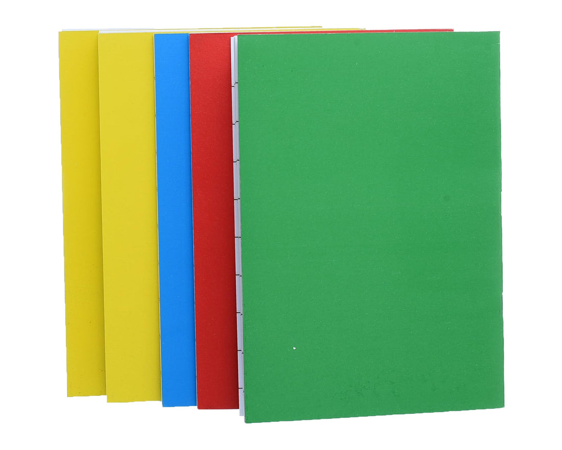 A5 Student Notebook 40 Sheets 9 Lines 60gsm Pack of 5 Durable High Quality White Paper Notebooks for School Study and Office Multicolor
