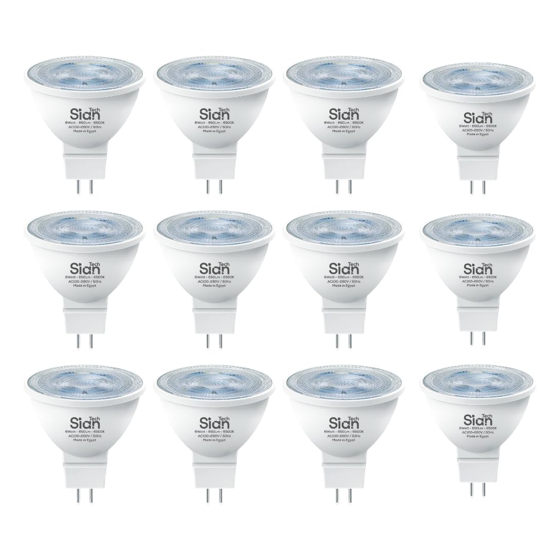CAS 3 Motion 6W LED Spotlight - White - Warm - Cool Light - 12 Pieces - 650 Lumens - Color Resolution 85-25000 Hours Running Time 3 Year Warranty CyanTech
