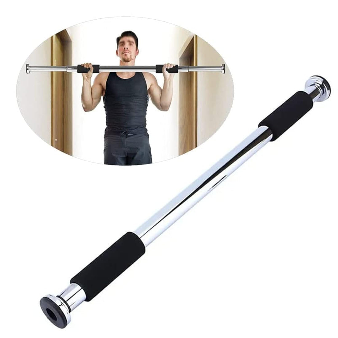 AGD Doorway Lift Bar Home Fitness Strength Training Adjustable Length 60-100cm