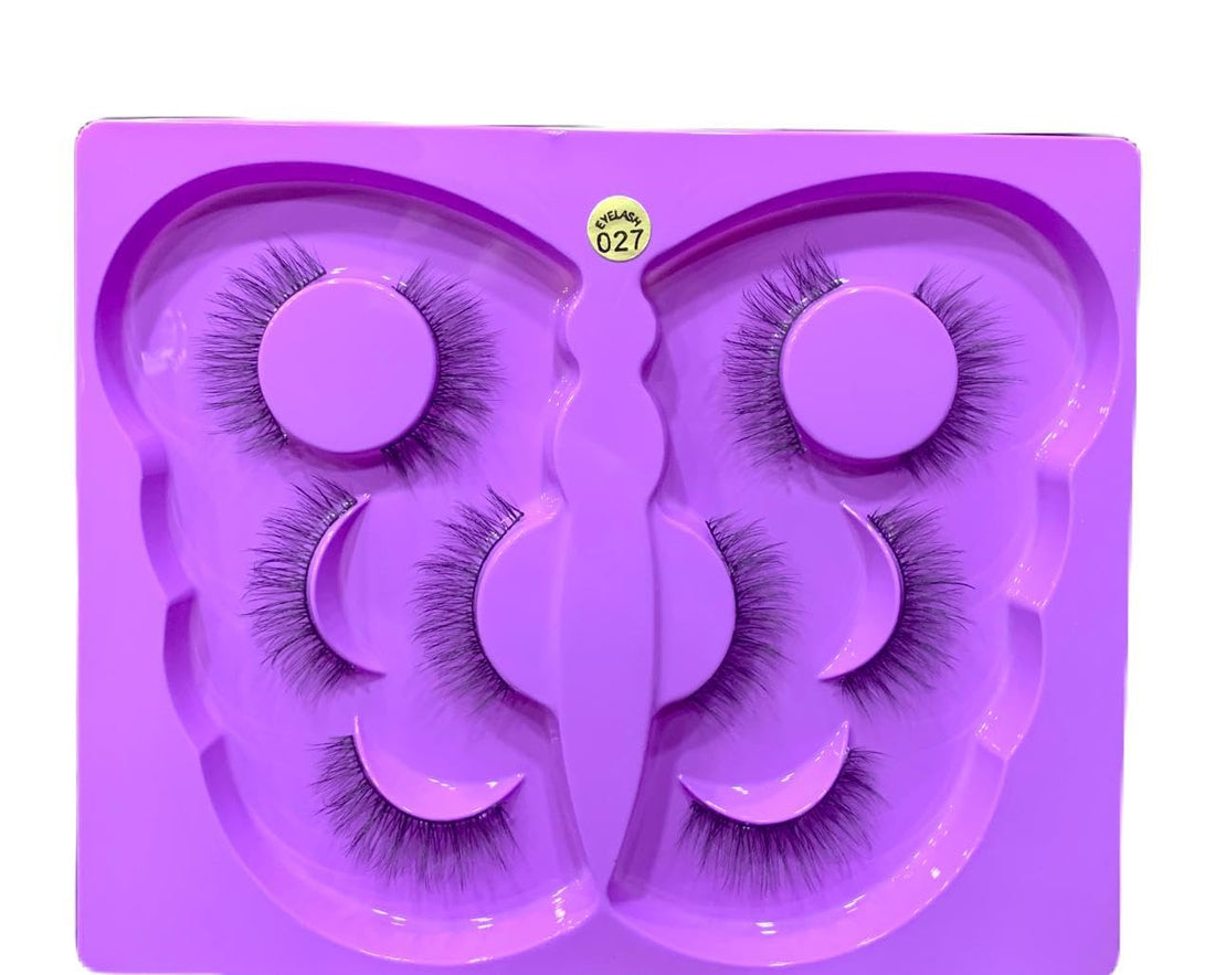 5 PAIRS 6D Faux Mink False Eyelashes | Reusable Lightweight & Natural Looking | Bold Eye Makeup Look (N027)