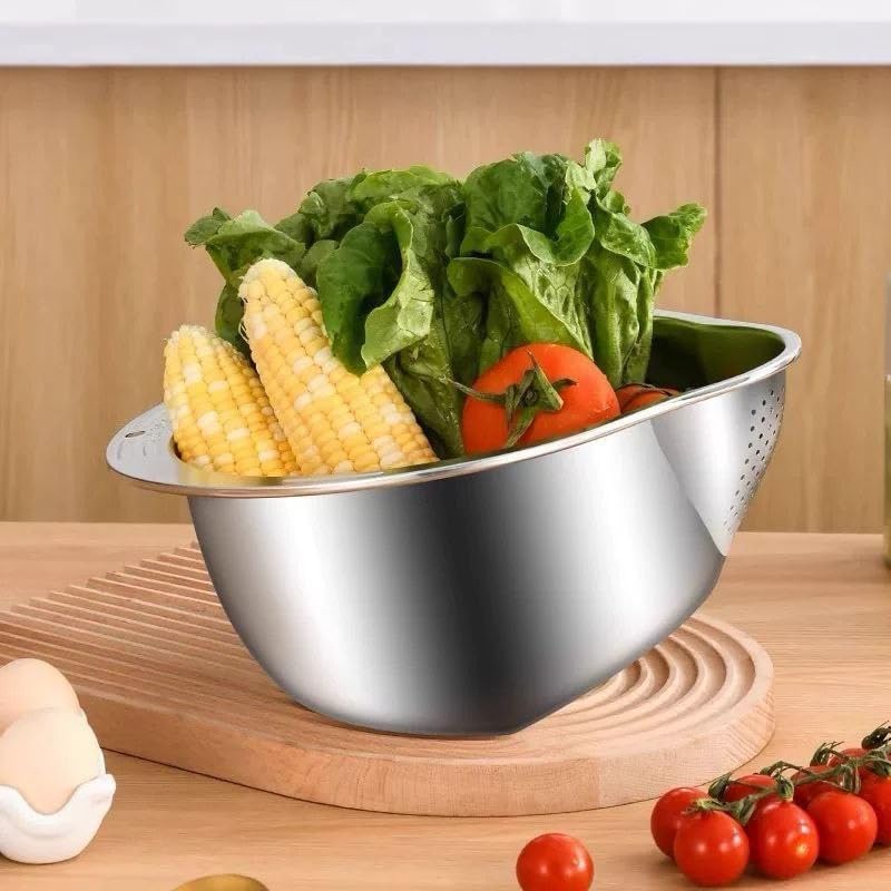 Large Stainless Steel Colander for Rice, Legumes, Vegetables, Pasta, Multi-Use Kitchen Colander, Shatterproof and Practical for Daily Use