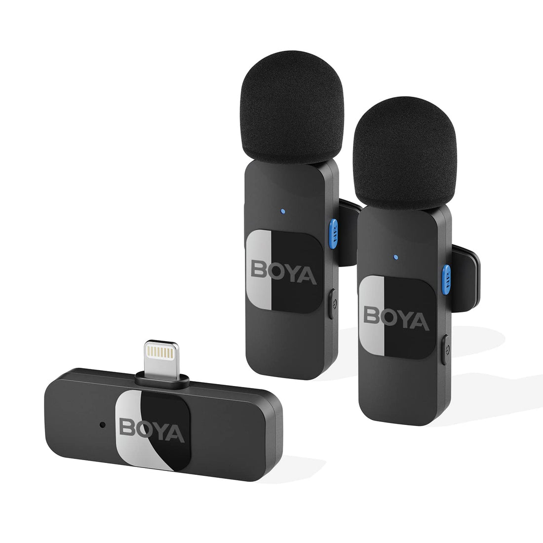 Boya BY-V2 2.4 GHz Wireless Pin Microphone, 360° Omnidirectional Microphone, Rechargeable, 9.5 g, Lightweight, Compact Automatic Pair, 50 Meters Stable Reception, 9 Hours Continuous Operation,