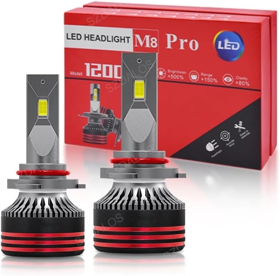 Car LED Bulb, 130W, 12000 Lumens, Bridgelux CSP Chips, Matrix Cooling System, IP68 Waterproof, Pair (9005)