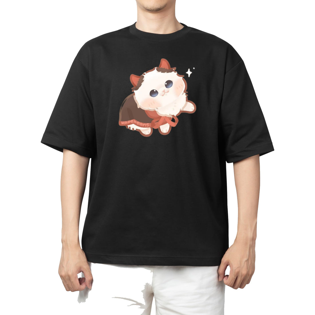 CUTE kawaii kitty cat black t-shirt oversize 67
