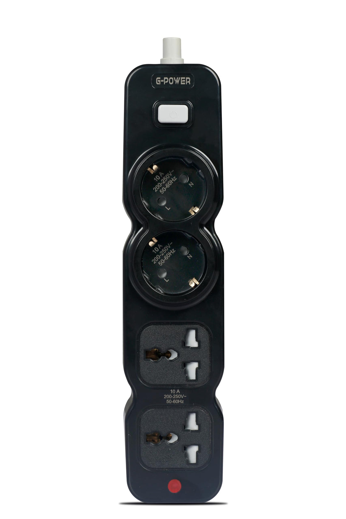 G-Power GP582BK EU Plug Power Strip Control Button With Two EU And UK Ports 250V 2M - Black