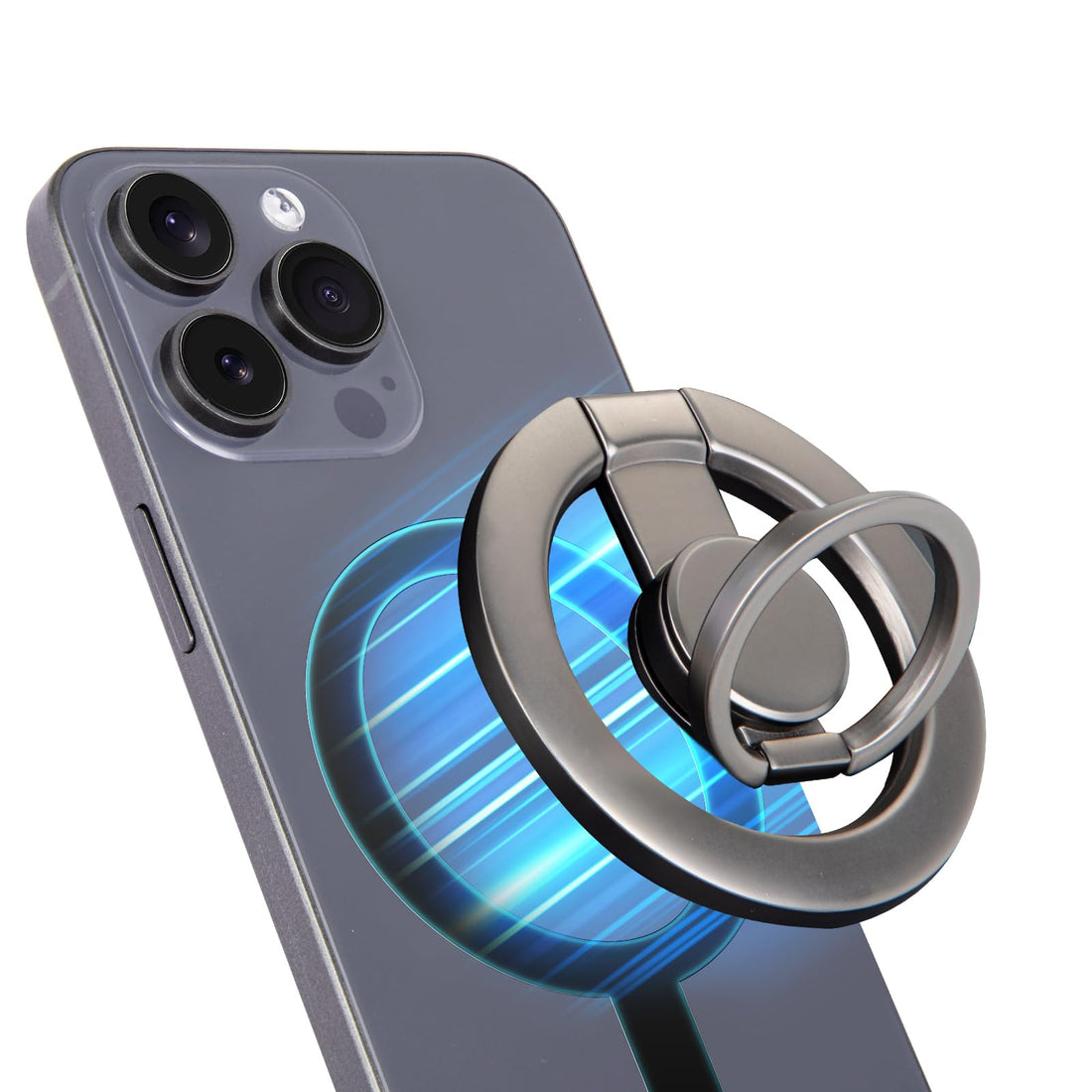 Magnetic Phone Grip, Gyroscope Phone Ring Holder Grip for Hand Cell Phone Finger Holder Kickstand Phone Stand Holder for Desk Compatible for MagSafe iPhone 16/15/14/13/12 Series
