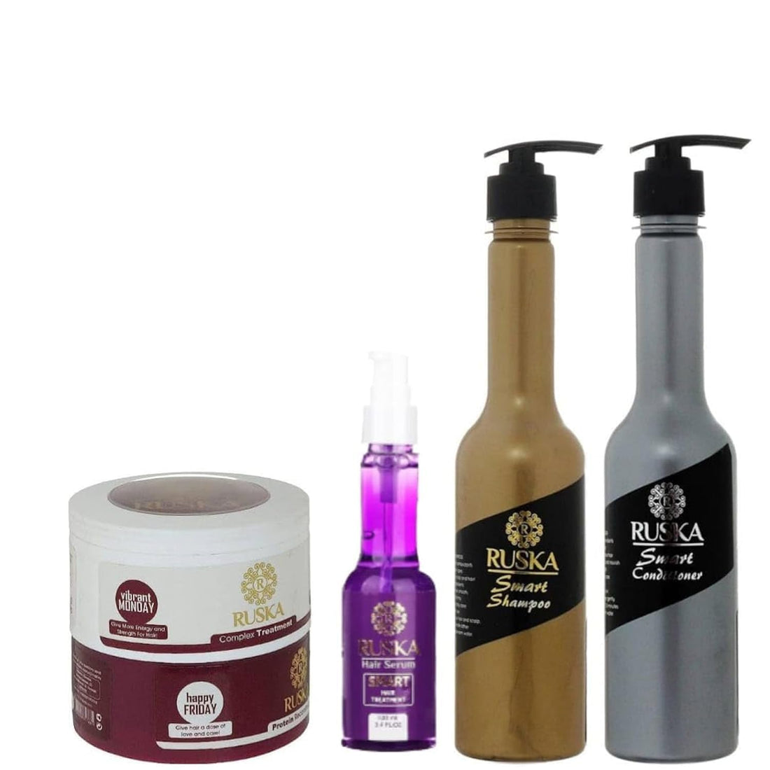 Roska Set for Protein & Keratin Treated Hair (Shampoo+Conditioner+Serum+Bath Cream)