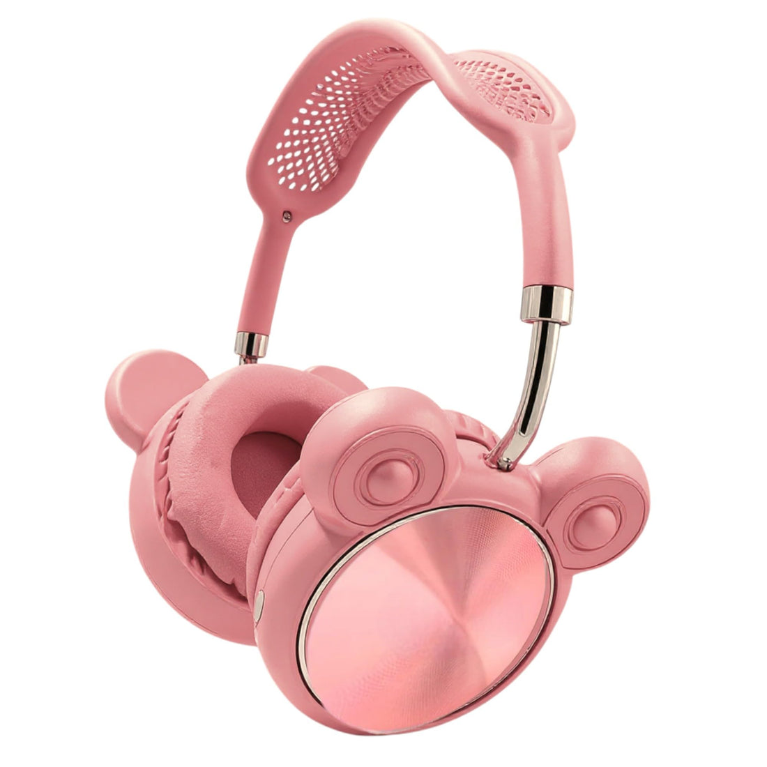 Wireless Bluetooth Headphones, Mickey Design, Lightweight with High Bass Quality, Bluetooth 5, Gaming Headset Pure sound support TF card, AUX, Wide compatibility (Pink)