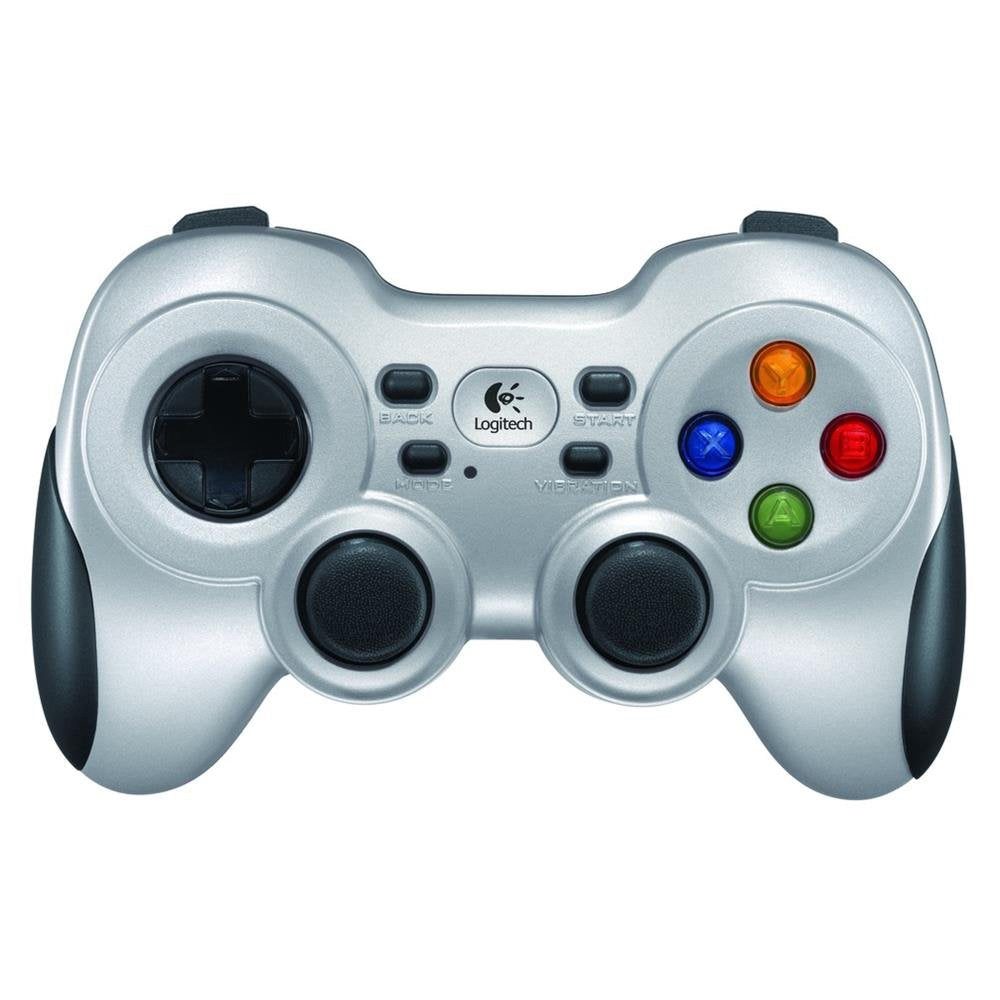 Logitech F710 2.4GHz Wireless Game Controller with USB Nano Receiver, Console Configuration, Dual Vibration Feedback, 4 Switch Directional Cross, PC - Grey/Black