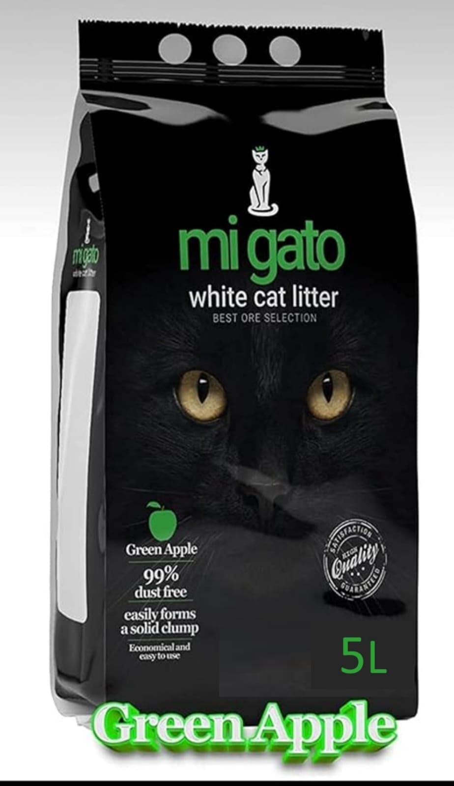 Migato Cat Litter - White Cat Litter - Multiple Scents - 5L (Green Apple)