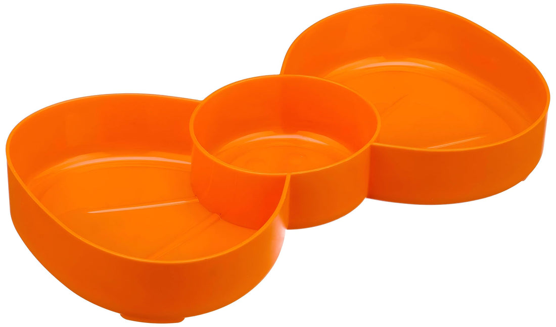 Appetizer Plate - Modern plastic snack platter with multiple sections to serve condiments, cheese, candy, and fruits with refined flair for parties or everyday use (فيونكه)