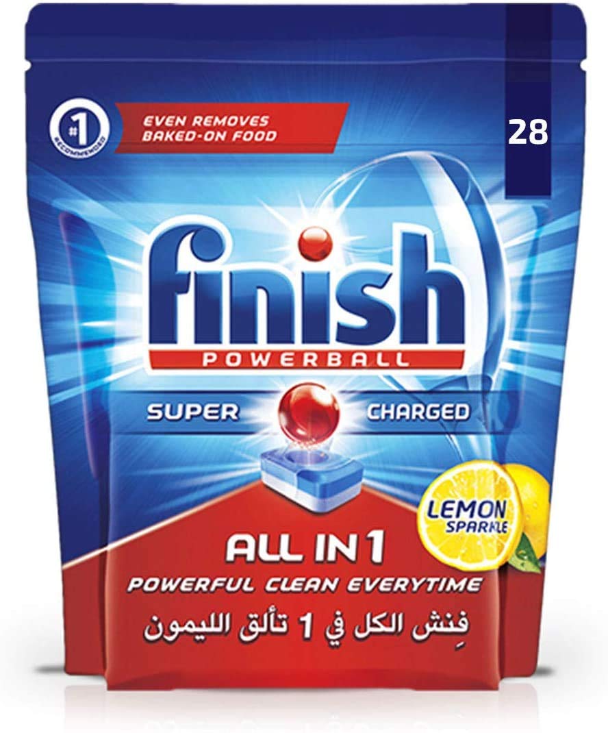 Finish All in 1 Dishwasher Detergent Lemon Powerball, 28 Tablets
