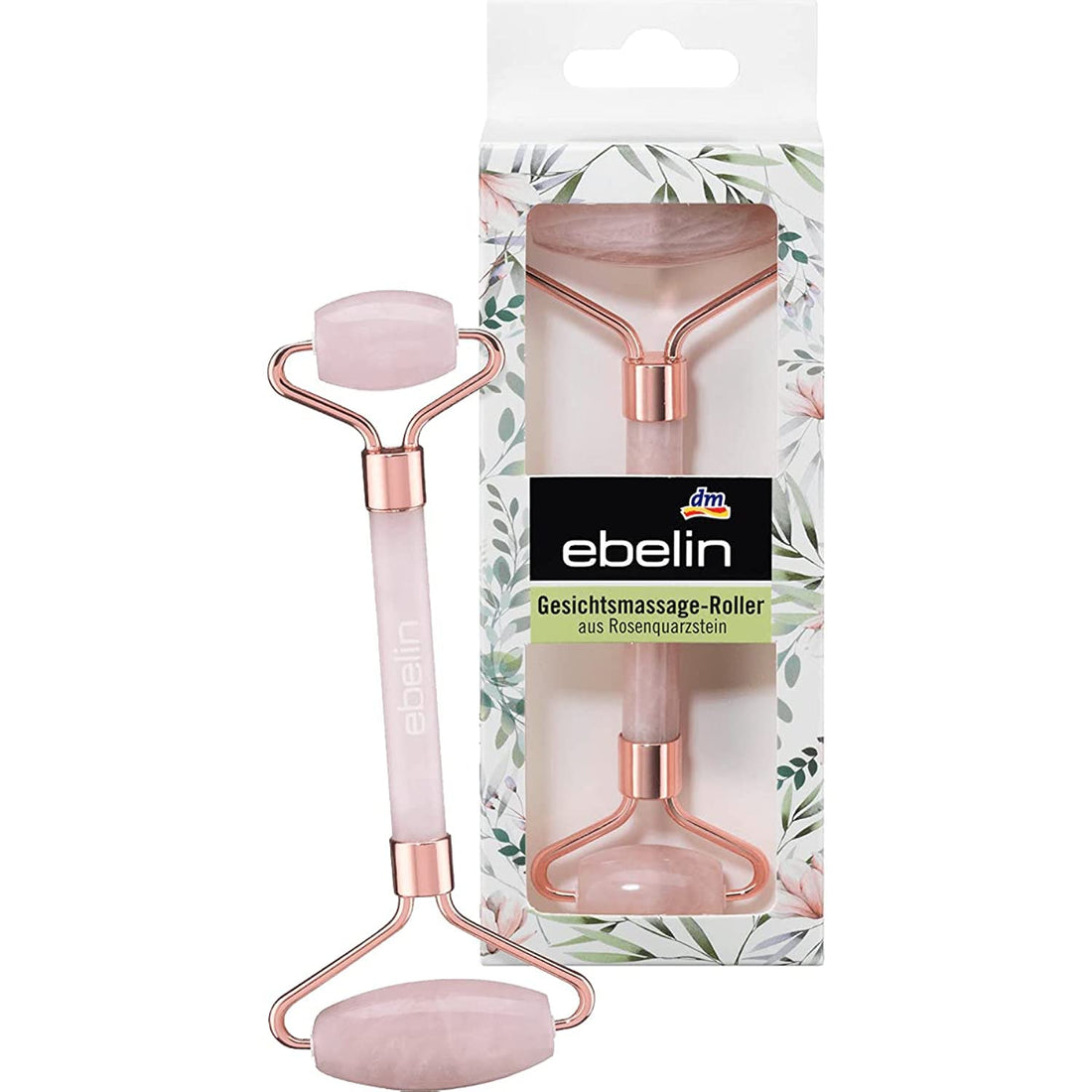 ebelin Facial massage roller made of rose quartz, 1 pc