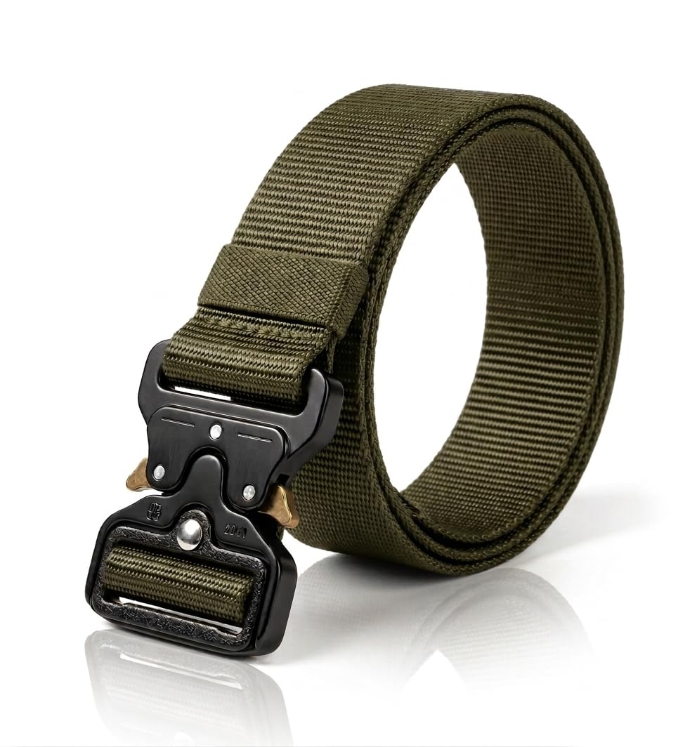 NileWarrior Men's Marines Belt, Quick Release Metal Buckle, No Holes, Fully Adjustable, Casual and Daily Use