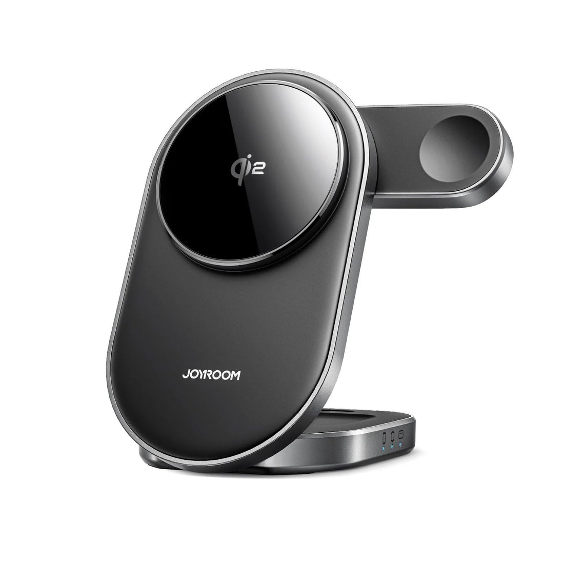 Joyroom JR‑W17 Qi2 3‑in‑1 Magnetic Wireless Charger – 15 W Fast Qi2 Charging Dock for iPhone, Apple Watch, AirPods with MagSafe Alignment, Black | 12-Month Warranty