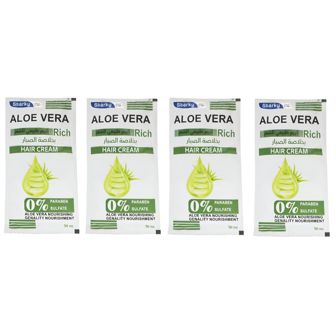 Starky Aloe Vera Hair Cream For All Hair 0% Paraben&Sulfate 50 ml-4 Sheets