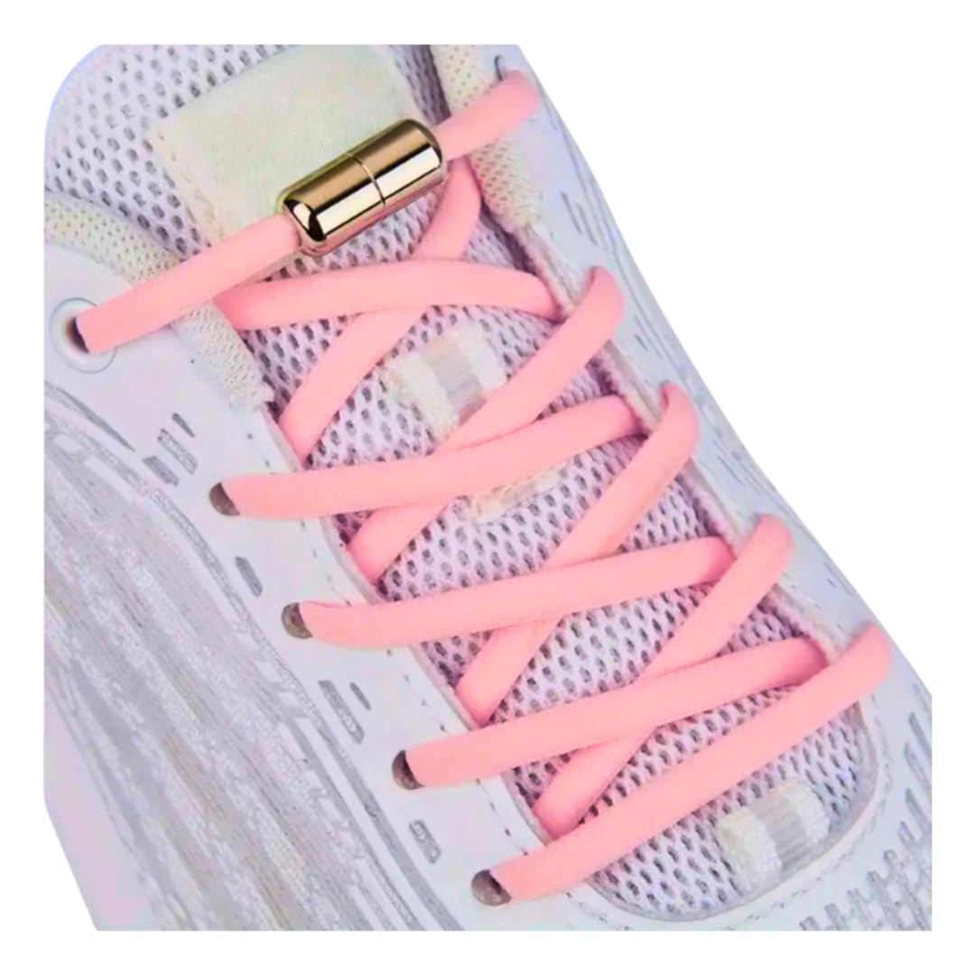 Pair of No Tie Elastic Shoe Laces with Quick Release – Stretchy Rubber Shoelaces with Lace Lock for Trainers, Adult And Kids Everyday Shoes